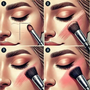 Dùng cọ hoặc bông phấn để lấy một lượng phấn mắt vừa đủ