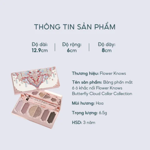 Bảng phấn mắt Butterfly Cloud Collar Flower Knows - Hình ảnh 5
