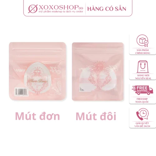 Bông mút đôi mini tán phấn, mút đơn má kem Flower Knows