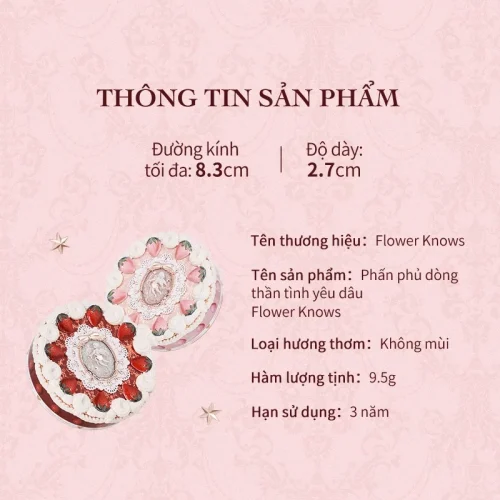 Phấn Phủ Dạng Nén Strawberry Cupid Flower Knows - Hình ảnh 4