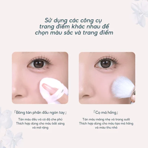 Phấn má hồng Butterfly Cloud Collar Flower Knows - Hình ảnh 3